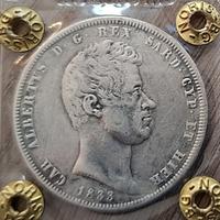 Carlo Alberto 5 lire 1833 Genova