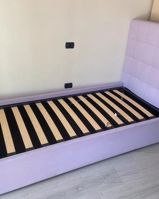 Letto a contenitore singolo colore lilla