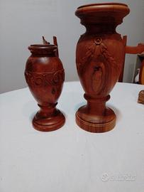 Vasi legno intarsiati a mano