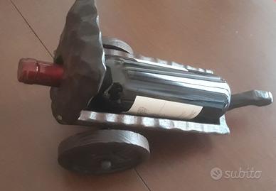 Carretto porta bottiglie in legno