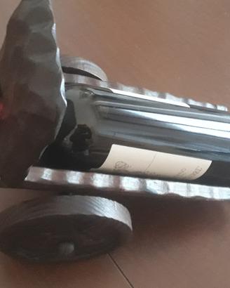 Carretto porta bottiglie in legno