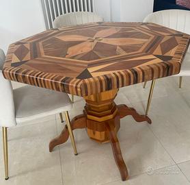 Tavolo ottagonale in legno massello