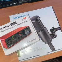 Scheda audio Focusrite + Microfono Audio-Technica