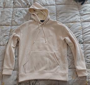 Felpa uomo panna black rags nuvolari taglia m