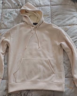 Felpa uomo panna black rags nuvolari taglia m