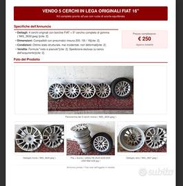 Cerchi in lega 205 55 16
