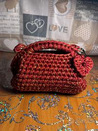 Clutch bag bordeaux e oro