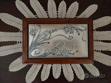 Portagioie vintage Castellani in radica e argento 