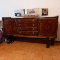 Comò anni ’50 con specchiera – piano in vetro