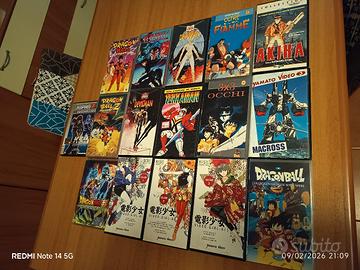 14 VHS 2 DVD manga anime cartoni animati giappones