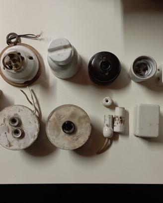 Materiale elettrico vintage in ceramica