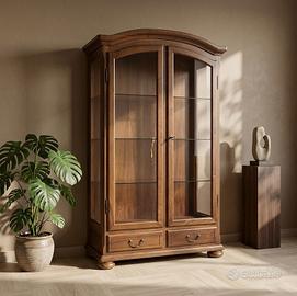 Vetrina Cappellini Noce Cassetti Serratura