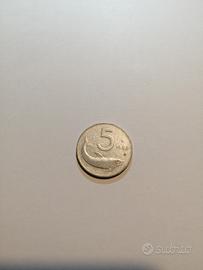 moneta 5 lire 1953 