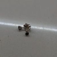 Orecchini argento punto luce neri