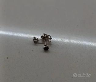 Orecchini argento punto luce neri