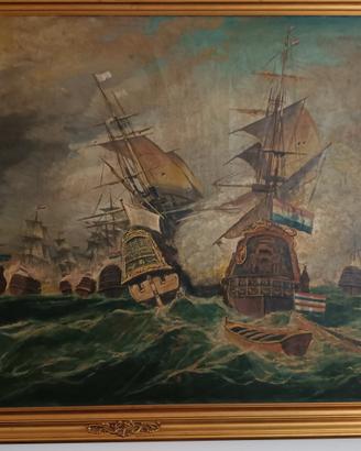Grande dipinto Battaglia Navale Francesco Papaluca