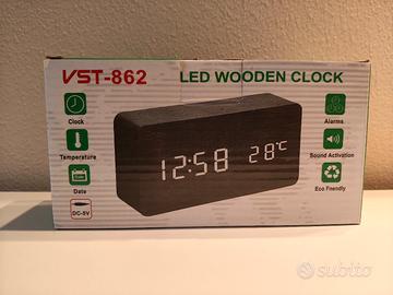 Orologio/sveglia - Led Wooden Clock