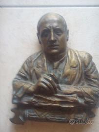 Placca in Bronzo Benito Mussolini Fascio Littorio