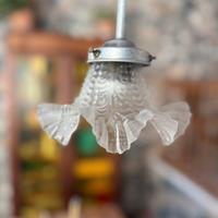 Lampada a fiore in vetro Vintage