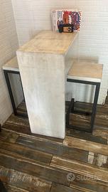 Tavoli e sgabelli legno vero