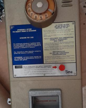Telefono Pubblico a Gettoni SIP vintage SIME U+I -