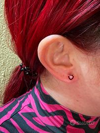 Orecchini Pandora Cuore Rosso Oro