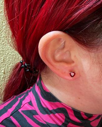 Orecchini Pandora Cuore Rosso Oro