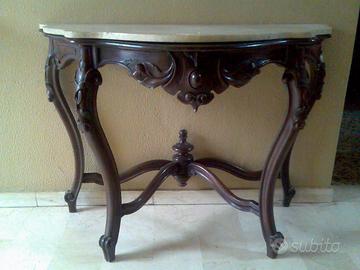 CONSOLE ANTICA CON PIANO IN MARMO