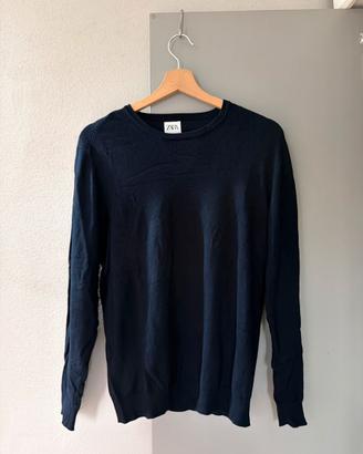 Pullover a girocollo Zara uomo blu notte taglia S