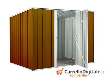 Casetta box giardino Acciaio 260x185 legno scuro