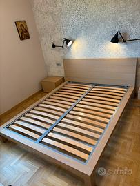 Letto Matrimoniale Caccaro in rovere sbiancato