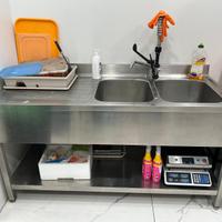 Lavello inox 2 vasche con gocciolatoio