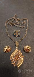Parure collana, orecchini e anello