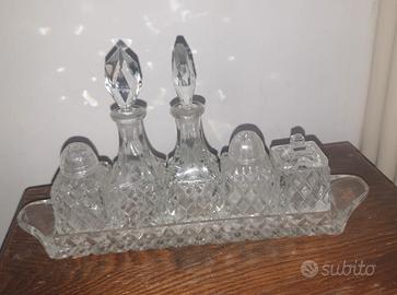 Oliera in cristallo antica
