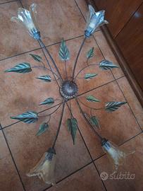 Lampadario in ferro battuto  