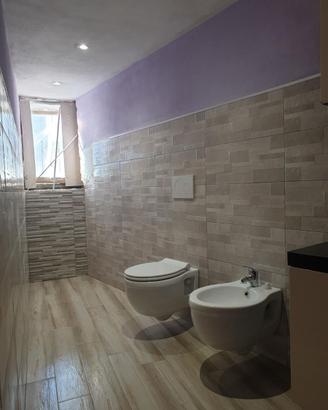 WC sospeso e bidet sospeso bianchi con cassetta