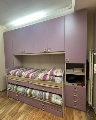 Cameretta doppio letto scrivania doppia