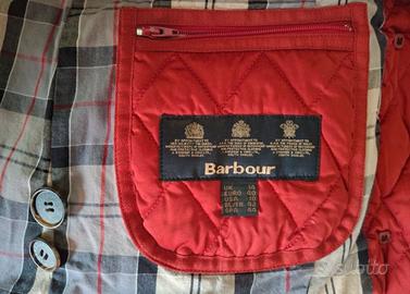 Trench coat  Barbour rosso fodera scozzese, tg. L