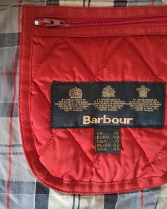 Trench coat  Barbour rosso fodera scozzese, tg. L
