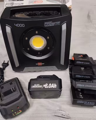 FARO LAMPADA DA LAVORO + BATTERIA + CARICABATTERIA