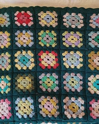 Coperta plaid vintage uncinetto granny