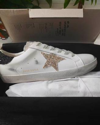 Golden Goose Super-Star glitter oro taglia40 NUOVE