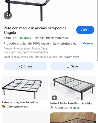 Reti letto metalliche