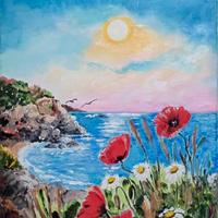 quadro paesaggio marino 24 x 30 