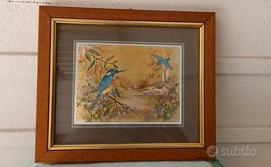 quadro con cornice in legno Martin pescatore misur