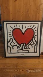 Cuore rosso di Keith Haring, 70x70 circa