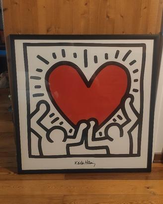 Cuore rosso di Keith Haring, 70x70 circa