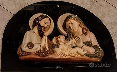 Sacra Famiglia scagliola cm 42 x 36