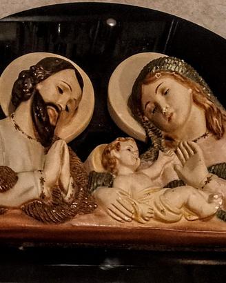 Sacra Famiglia scagliola cm 42 x 36