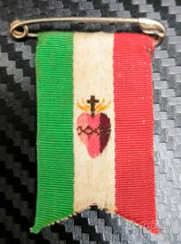 collezionismo spilla con tricolore sacro cuor